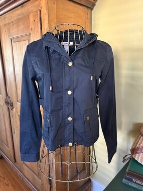 BONGO Navy Hooded Full Zip Anorak Jacket